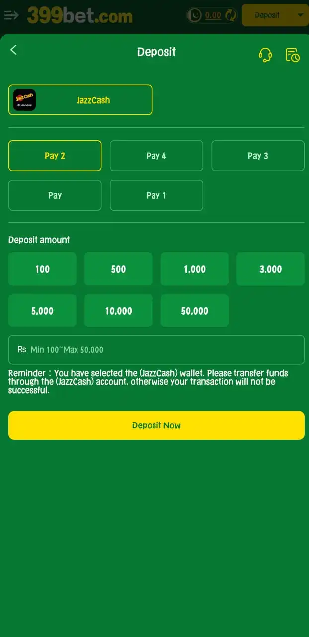 399bet Game Deposit
